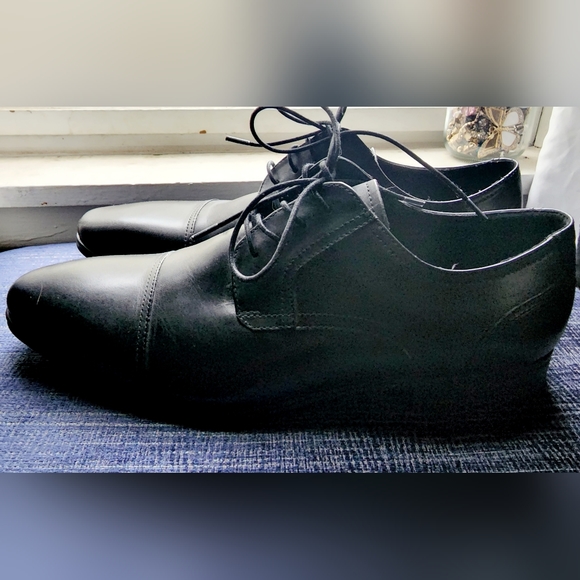 Kenneth Cole Reaction In A Min-ute 12M Black Leather Oxfords Dress Shoes Men's - Picture 4 of 9